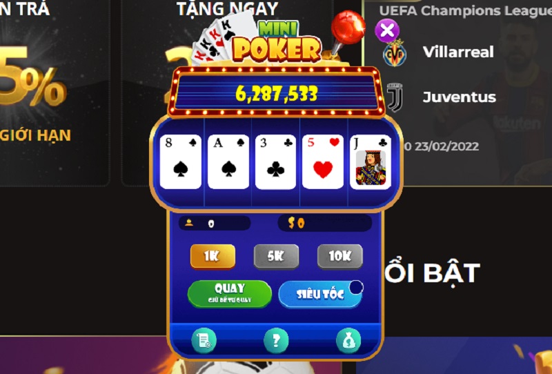 Tận dụng các tính năng chơi mini Poker tại SV88 VIP