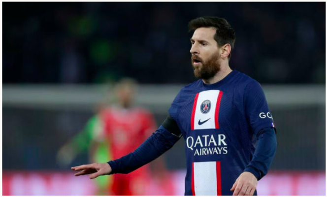 Messi trong trận PSG thua Bayern 0-1 ở lượt đi vòng 1/8 Champions League